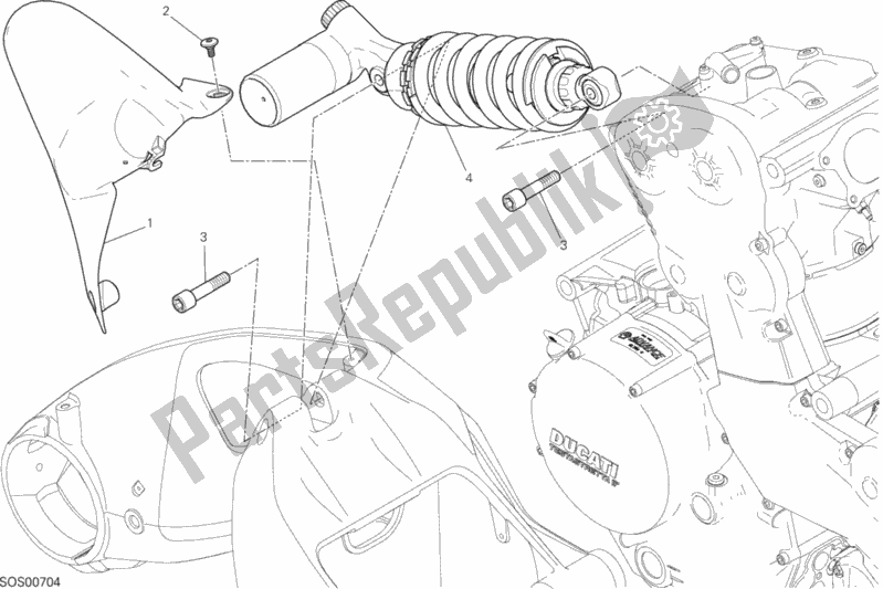 Wszystkie części do Sospensione Posteriore Ducati Monster 1200 S USA 2016